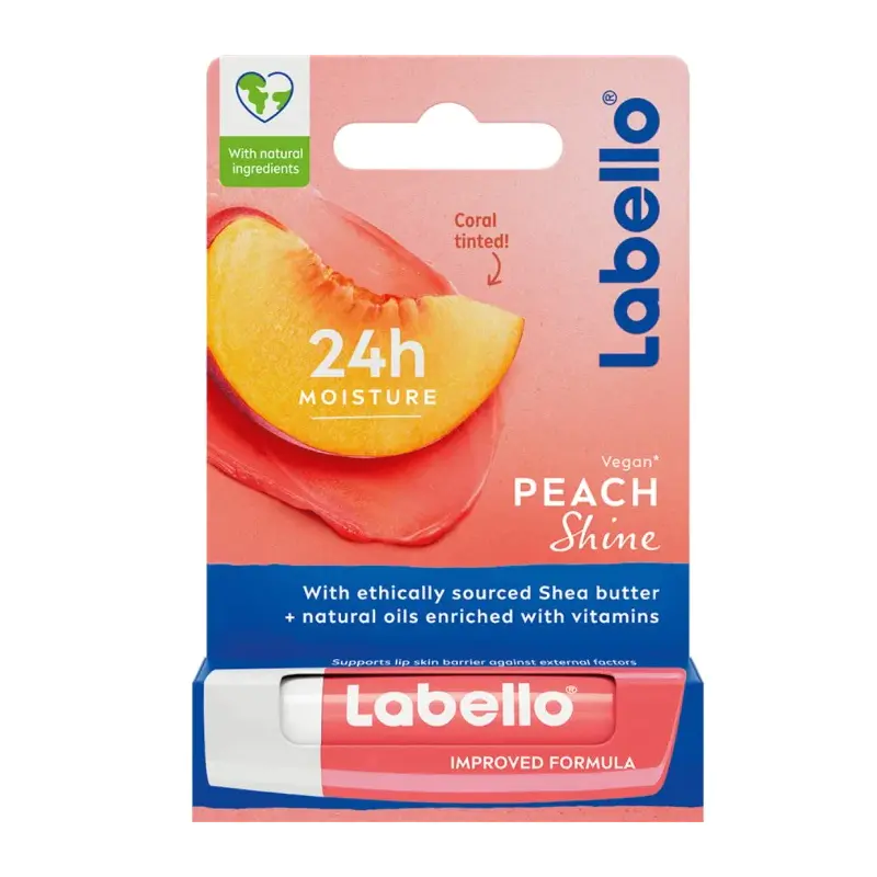 Labello Peach Shine label Lip Care